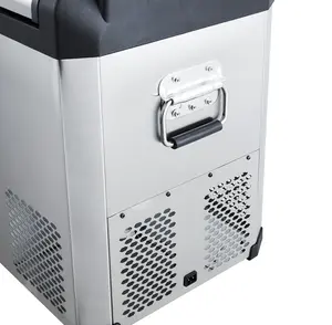 Geladeira compressora portátil, 50l de alta qualidade dc 12v/24v aço inoxidável espanha cubigel compressor para geladeira, carro portátil