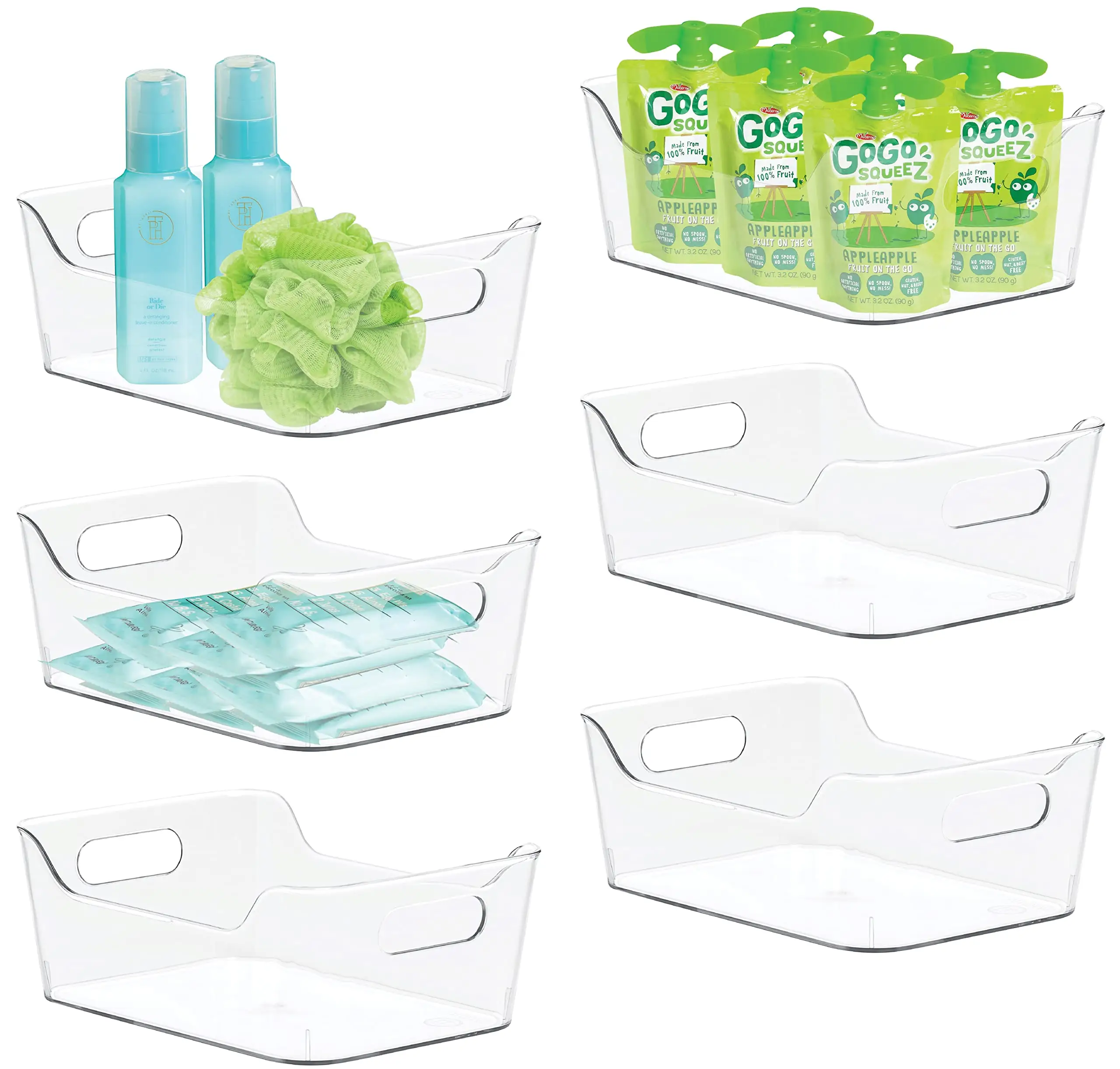 Caixas de armazenamento de plástico para organização de cozinha, organização de despensa, caixas de armazenamento