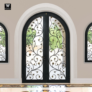 <span class=keywords><strong>Porte</strong></span> <span class=keywords><strong>d</strong></span>'<span class=keywords><strong>entrée</strong></span> française extérieure en fonte cintrée avec verre de sécurité, <span class=keywords><strong>porte</strong></span> en <span class=keywords><strong>fer</strong></span> <span class=keywords><strong>forgé</strong></span> pour maison - Product Image 6