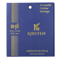 KIRSTEN PAT2 Anti-rust High Carbon Hexangular Steel Core Phosphor Bronze Wound Poly Coated 10/48 Nickel Plated Ball End Strings