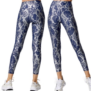 Women's Custom High Waist Gym Workout Yoga Pants Elastic Waist Trainer Scrunch Butt <strong>Snake</strong> <strong>Print</strong> <strong>Leggings</strong> Butt Lifting Effect - Product Image 3