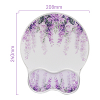 Ensemble de tapis de souris en silicone transparent avec repose-poignets à motifs algues, petit clavier Kawaii, personnalisable, résistant à l'eau, pour le gaming