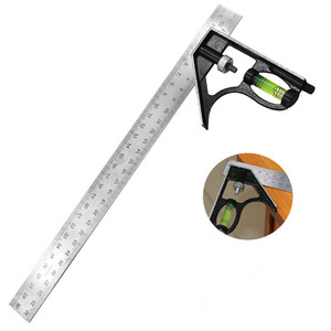 <span class=keywords><strong>Angle</strong></span> Carré Outils de Mesure Mis en Acier Inoxydable Précise Réglable Combinaison Esprit Niveau 12 "300mm Combinaison Carré Règle - Product Image 2