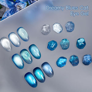 ZRKGEL nuovo arrivo 9-Set di smalto Gel UV in resina blu colore verde stile francese effetto scintillante occhi di gatto Design campione gratuito Gel UV - Product Image 5
