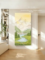 Peinture à l'huile peinte à la main sur toile, paysage haut de gamme, soleil levant, sans cadre, pour entrée, couloir, décoration murale