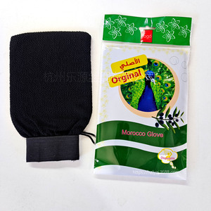 Guante marroquí negro respetuoso con el medio ambiente 300D guante exfoliante de viscosa áspera Hammam marroquí Gove para hombres - Product Image 1