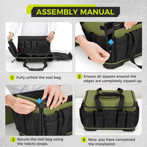 Sac à outils robuste, sac à outils portable de grande capacité et durable pour les charpentiers, les électriciens et les travailleurs de la maintenance - Product Image 2