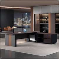 Mobilier de bureau moderne le plus récent Table de bureau de luxe PDG patron Bureau de direction en forme de L
