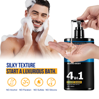 Usine de 20 ans Personnaliser Fraise ou Hommes Parfum Éclaircissant 4 en 1 Gel Douche Éclaircissant pour le Corps Visage Cheveux et Barbe
