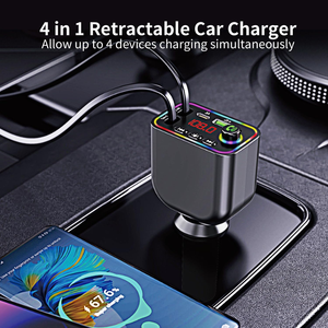 Meilleures ventes d'<span class=keywords><strong>Amazon</strong></span>, chargeur de <span class=keywords><strong>voiture</strong></span> sans fil 120W avec écran numérique, super charge rapide, transmetteur FM USB 5.3, téléphones mobiles - Product Image 2