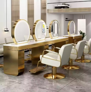 Estación de Espejo de Lujo para Salón de Belleza, Estaciones de Estilismo para Salón de Belleza y Barbería, Espejo de Diseño - Product Image 2
