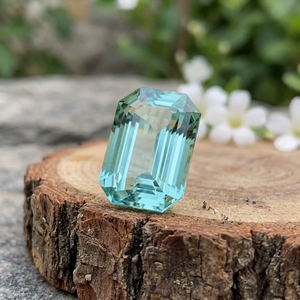 Aigue-marine naturelle vert-bleuâtre de qualité supérieure, taille émeraude, 13,87 CT, avec effet lumineux, provenant du Mozambique, pour la fabrication de bijoux - Product Image 4