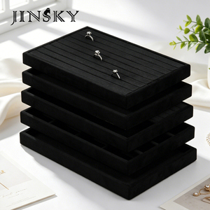 Luxury Velvet Jewelry Display Tray Multi-functional <b>Ring</b> <b>Necklace</b> Bracelet Tray for Jewelry Stores Exhibitions - Product Image 4