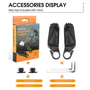 2 uds espejo de bicicleta espejo retrovisor plegable 360 grados giratorio espejo de seguridad para manillar de bicicleta - Product Image 3