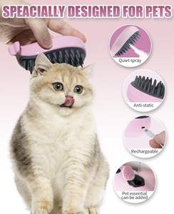 فرشاة بالبخار على شكل حويل 3 في 1 محمولة لإزالة شعر الحيوانات الأليفة فرشاة بخاخ كهربائية لإزالة الشعر - Product Image 5