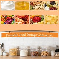 Seau en plastique rond blanc transparent avec couvercle, personnalisable avec logo, 500 ml, 1 L, 2 L, 3 L, 4 L, 5 L, qualité alimentaire, avec poignée, fourni par l'usine