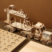 Modelo 3D de Camión Pesado Cortado con Láser, en Madera, para Decoración de Escritorio y Manualidades, en Grandes Cantidades
