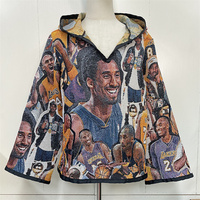Sweat à capuche tapisserie grande taille personnalisé avec couverture tissée du fabricant doublée de soie Pull pour hommes et veste à fermeture éclair