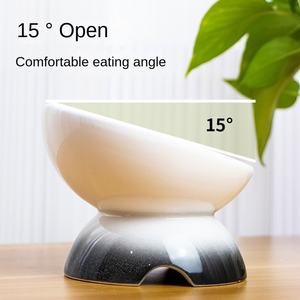 Yüksek bacaklı seramik kedi kase katı hayvan mama kasesi servikal omurga köpek besleyici kase kedi korur su kasesi - Product Image 2