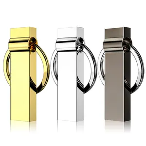 Pormo usb Wholesale Metal usb flash drive pen drive 32GB 16GB 8GB 4GB pendrive with key ring u disk memory disk usb 2.0