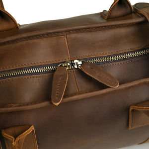Men Thick Crazy Horse Leather Travel Bag Cowhide Leather Duffle Bag Genuine Leather <b>Luggage</b> Bag - Product Image 5