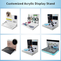 Meilleure vente, support d'affichage d'électronique personnalisé pour exposition, rangement, câble de charge multi-spécifications, crochets circulaires, support en acrylique, lumière LED