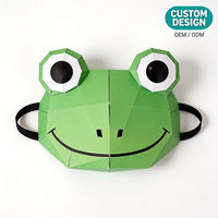 Masque d'animal en papier géométrique 3D, kit de bricolage personnalisé, puzzle en carton, masque de tête d'animal, jouet artistique pour enfants, fête d'Halloween