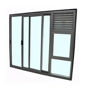 热卖单面板水平风暴定制彩色滑动玻璃铝型材窗/铝小滑动窗