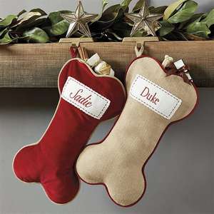 Nouvelles chaussettes de Noël pour le commerce extérieur, sacs cadeaux, articles de décoration d'ambiance, chaussettes en jute en forme d'os de chien pour - Product Image 1