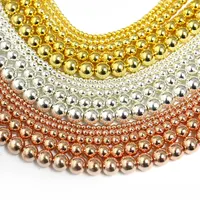 Perles en hématite or Rose argent/or, perles de 3mm, 4mm, 6mm, 8mm, 10mm, breloque ample pour la fabrication de bijoux, collier, DIY, 1 pièce