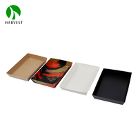Plateau pliable en papier Kraft, emballage Brownie, plateau à emporter pour aliments