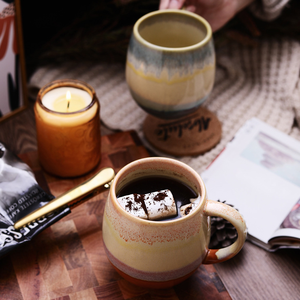 Factory Direct China American Retro Office 200ml Handmade Hand Painted Stoneware <b>Ceramic</b> <b>Mug</b> Food Safe Reusable Business Gifts - Product Image 5