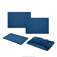 Parure de lit de luxe pour hôtel, housse de couette king size, rayures de 3 cm, linge de lit 100% polyester, draps et housse de couette