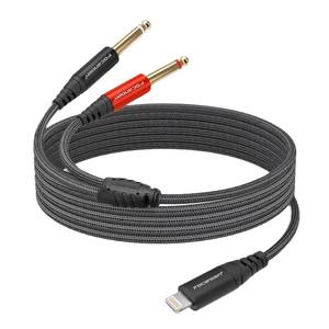 Cable de audio Focanden Lightning a doble 6,35 mm con blindaje para teléfonos móviles, tabletas y altavoces - Product Image 2