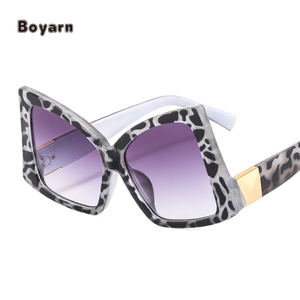 Boyarn nhà máy Mèo Mắt kính mát lớn khung bất thường bất thường Kính mát hai màu Kính mắt khung mũi Pad Kính mắt - Product Image 4