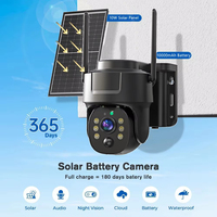 Cámara PTZ Solar Cosflow 4G con SIM, Doble Lente de 360 Grados, Control Remoto, IP66 Impermeable, Detección Humana PIR, Seguridad para Exteriores, con APP