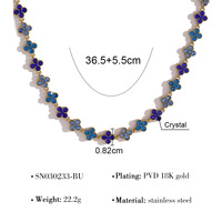 Collier de luxe en acier inoxydable avec zircon, plaqué or, bijoux colorés pour femmes, colliers en zircon cubique