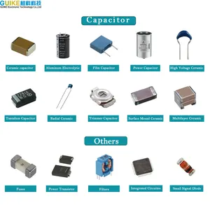 Lista bom para um conjunto de componentes eletrônicos, ics, diodos, triodes, transistores, capacitores, etc.