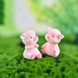 Ornements d'animaux de dessin animé de simulation de <span class=keywords><strong>cochon</strong></span> mignon 8 styles Micro paysage décorations résine artisanat voiture bureau bricolage accessoires - Product Image 3
