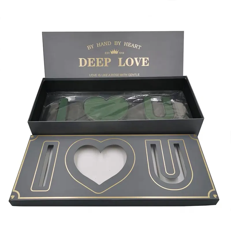 I Love You Kotak Hadiah dengan Tanah Liat Bunga Persegi Panjang Kotak Hadiah untuk Pacar Saya Di Hari Valentine Hadiah Hari Ibu