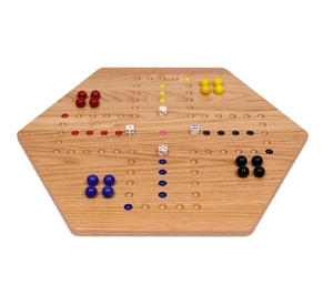 Large 24" Wide Luxury Children Oak Wood Hand-Painted Aggravation <b>Board</b> Game XL 22mm <b>Montessori</b> Education Customizable Wooden - Product Image 3