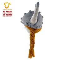 Chapeau en peluche en forme de corne de bœuf Viking avec longues tresses, casque perruque, accessoire de costume de fête amusant pour enfants et adultes, OEM
