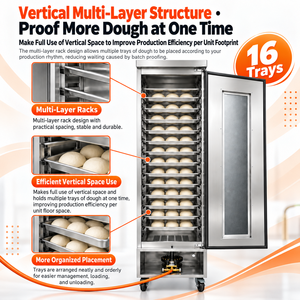 YOSLON Gewerblicher 16-Fach Gas-Gärungsschrank, Gas-Gärmaschine für Brot- und Gebäckproduktion - Product Image 3