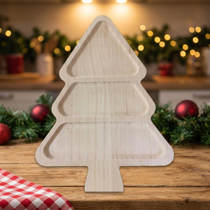 Bandeja de Servir en Forma de Árbol de Madera, Diseño Sólido, Plato Novedoso para Fiestas y Platos - Product Image 3