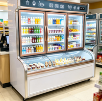 Vitrine réfrigérée commerciale pour supermarché, porte vitrée, refroidisseur de légumes et de fruits, congélateur vertical