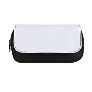 Pochette de maquillage écologique personnalisée VIPOKO, logo blanc, rabat détachable, pochette en polyester pour impression par sublimation, trousse à crayons pour étudiants - Product Image 1