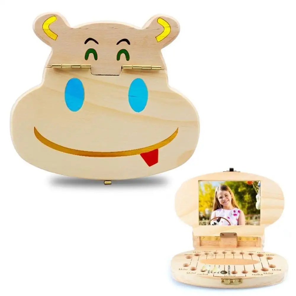 बच्चों की यादों को स्टोर करने के लिए फ़ैक्टरी डायरेक्ट कस्टम प्यारा बेबी दांत स्टोरेज बॉक्स