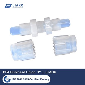 ข้อต่อ PFA แบบ Bulkhead สำหรับท่อขนาด 1 นิ้ว OD แบบ Flare Tube Fitting รุ่น LT-S16 ทนทานต่อสารเคมีบริสุทธิ์สูง สำหรับกระบวนการเปียกในวงจรเซมิคอนดักเตอร์ - Product Image 1