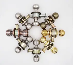Wholesale Stainless Steel Privacy Interior <strong>Doors</strong> Cylindrical Antique Silver <strong>Door</strong> <strong>Knobs</strong> Minimalist Handle with Security Lock - Product Image 2