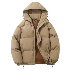 Parka de invierno para hombre, chaqueta acolchada con capucha gruesa y cálida, 100% de poliéster, impermeable, a prueba de viento, de punto de secado rápido - Product Image 5
